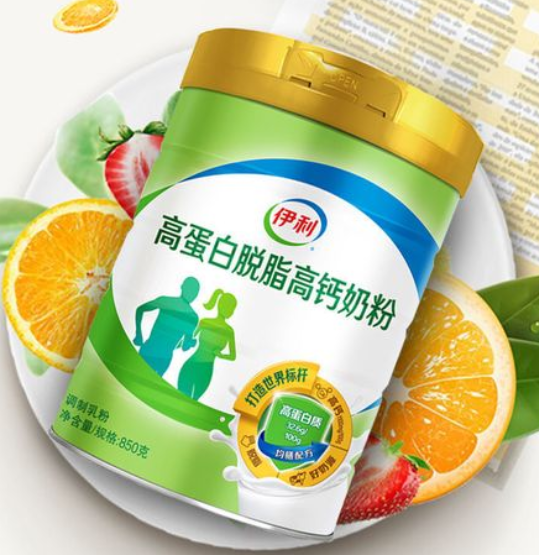 伊利高蛋白脱脂高钙奶粉价格、保质期