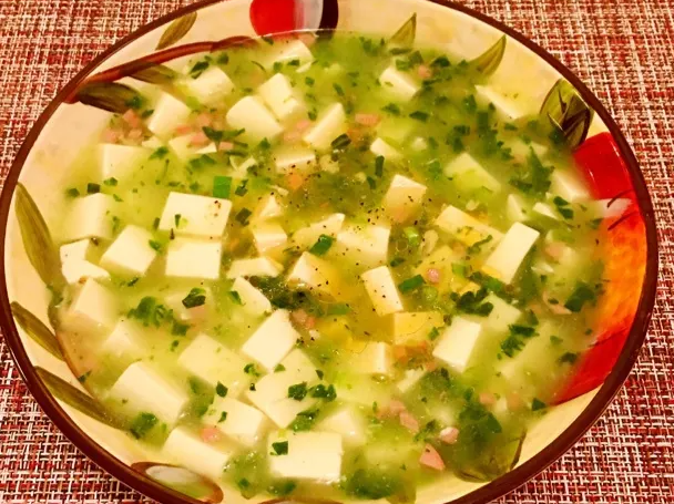减肥菜谱：青菜火腿豆腐羹