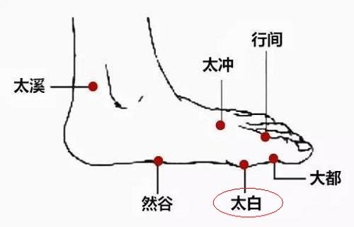 太白的准确位置图 按摩太白的好处