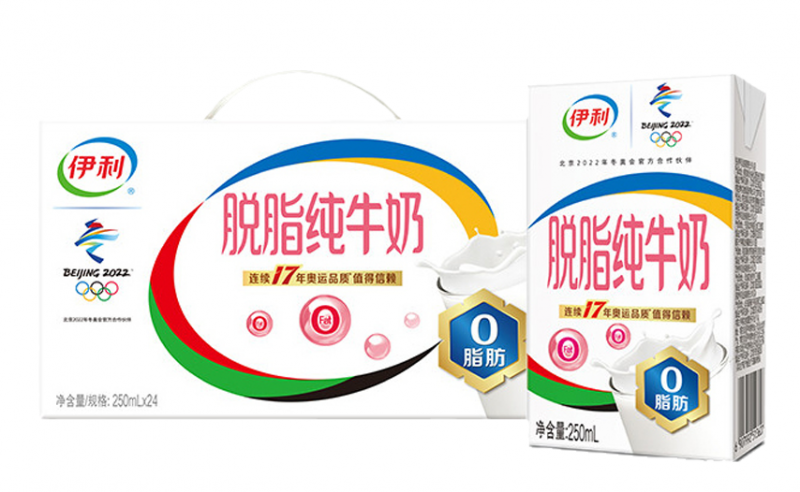 伊利脱脂牛奶热量多少、价格