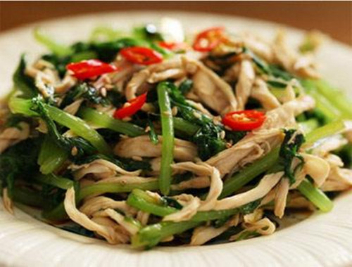 减肥菜谱：茼蒿拌鸡丝